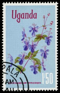 UGANDA Sc 125 CANCELED - 1969 1s6p Blue butterfly bush