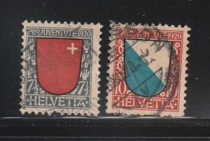 Switzerland B15-B16 Short Perfs U Coats Of Arms SCV $49.00