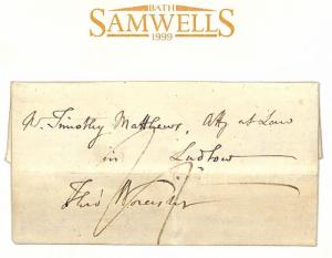 Great Britain Cover 1788 GB *HEREFORD* First Type Mileage Mark{CBP £120+}MS2763