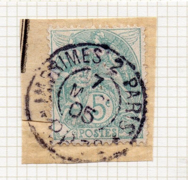 France 1900-24 Blanc Specialised . Fine Used 5c. Postmark Piece 280021 