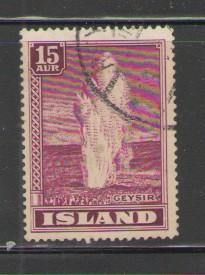 Iceland Sc 203 1938 15 a Geyser stamp used