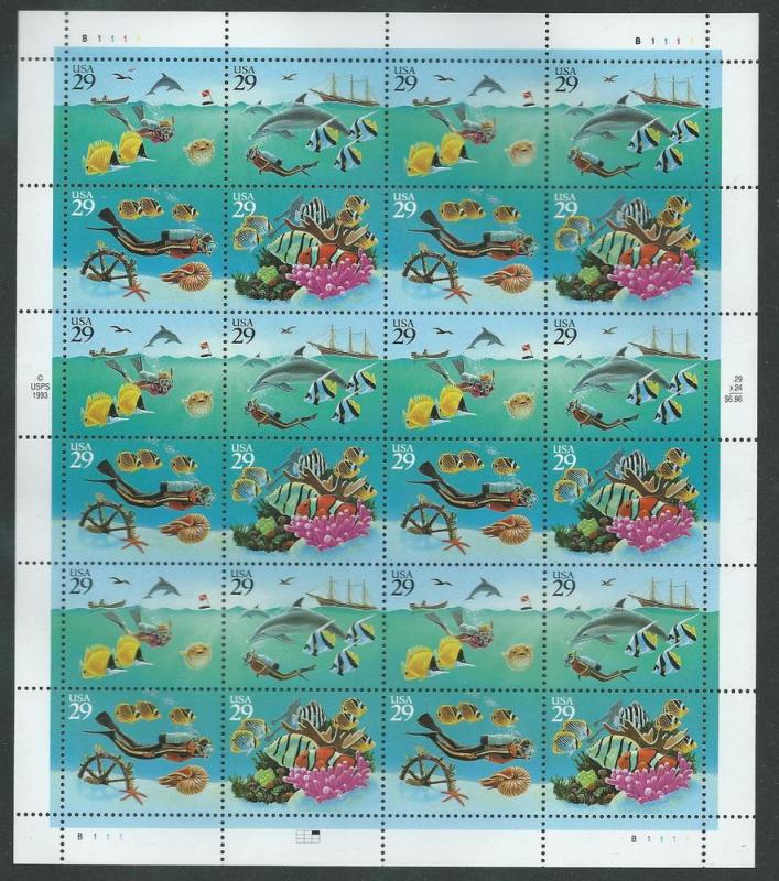 United States  Scott 2863-2866  Sheet  MNH   Wonders of Sea