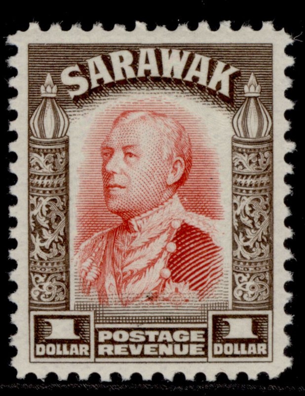 SARAWAK GV SG120, $1 scarlet & sepia, M MINT.