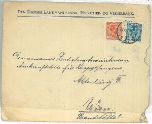 27221 - DENMARK - Postal History - PERFIN STAMPS on COVER to AUSTRIA 1918 -