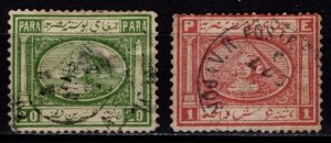 Egypt 1867 Pyramid/Sphinx Def., 20pa & 1pi [Used]