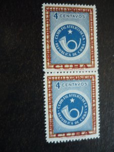 Stamps - Cuba - Scott#570 & C156 - MNH Set in Pairs