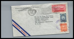 Guatemala 1946 Cover  International Railways of Central America Lovely