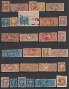 US Revenue Group - 28 Railroad handstamp cancels