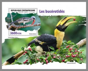 CENTRALAFRICA 2023 MNH Hornbills S/S I #613b1