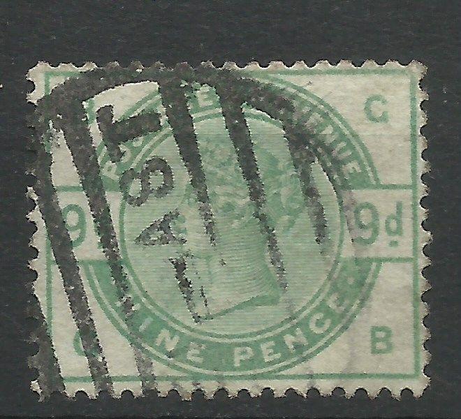 1883 Sg 195, 9d Green, (GB) Fine used. {Lot 807-24}