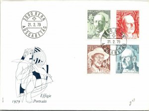 1979 Switzerland - Effigie Portraits on Cachet FDC - F11406