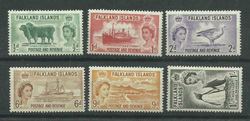 1952 Falkland Is, Set of 6 Sg 187-192 Unmounted Mint. {Box 3-56}