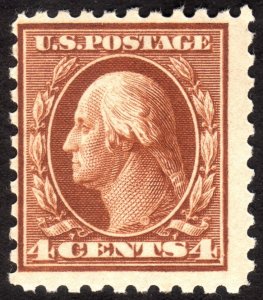 1914, US 4c, Washington, MH, Sc 427