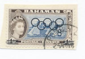 Bahamas 1964 Scott 202 used- 8p on 1sh, Yacht, Tokyo Olympic