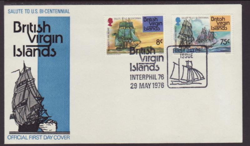 Virgin Islands 309,312 Sailing Ships 1976 U/A FDC