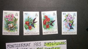 Montserrat 1983 Birds/Flowers Scott#497-500 complete MNH VF XF set of 4