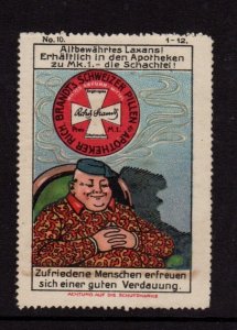 German Advertising Stamp - Laxan #10 Satisfied Man - Artist J.P. Werth