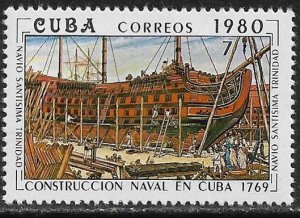 CUBA Sc# 2349  NAVAL VESSELS  ships marine 7c 1980  MH