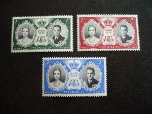 Stamps - Monaco - Scott# 366-368 - Mint Hinged Part Set of 3 Stamps