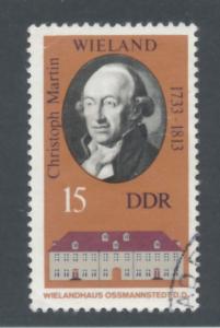 Germany DDR 1973 Scott 1472 used - 15pf, Christoph Martin Wieland