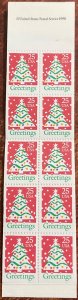 US #BK181 MNH Booklet of 20 P#1211 Christmas SCV $6.00 L42