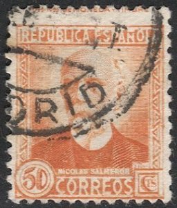 SPAIN 1931 Sc 523 50c Used F, Madrid postmark