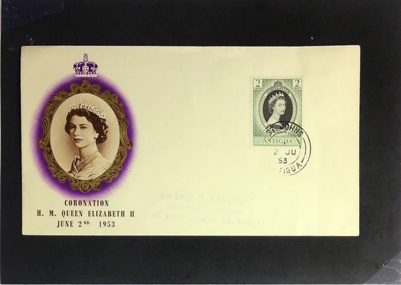 Antigua - 1953 Queen Elizabeth II Coronation FDC / Minkus Cache - Z2345