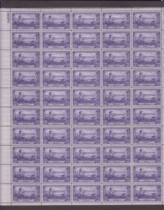 US, 1003, WASHINGTTON IN BROOKLYN, FULL SHEET, MINT NH, 1950'S COLLECTION