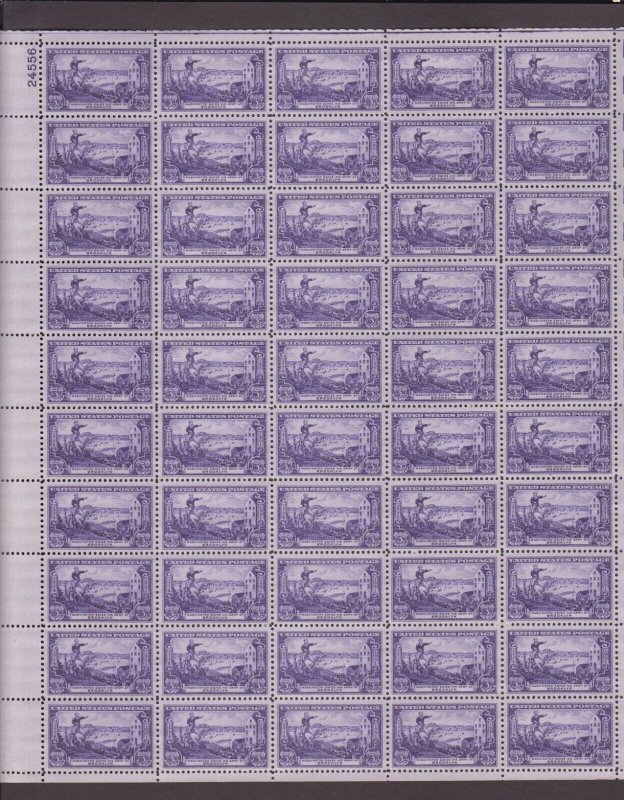 US, 1003, WASHINGTTON IN BROOKLYN, FULL SHEET, MINT NH, 1950'S COLLECTION