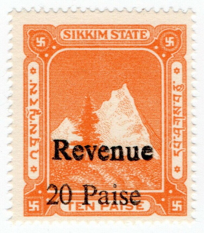 (I.B) India (Princely State) Revenue : Sikkim Duty 20p on 10p OP