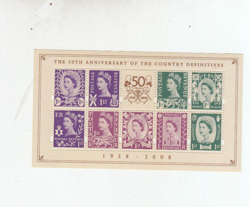 2008 COUNTRY DEFINITIVES MINI SHEET UMM/MNH BELOW FACE VALUE