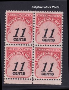 BOBPLATES #J102 Postage Due Block of 4 MNH SCV=$1