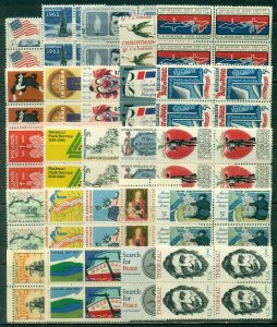 25 DIFFERENT SPECIFIC 5-CENT BLOCKS OF 4, MINT, OG, NH, GREAT PRICE! (34)