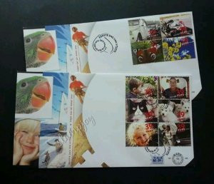 Holland Netherlands 10 best of the Netherlands 2003 Dog Parrot Bird (FDC pair)