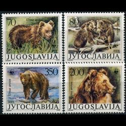 YUGOSLAVIA 1988 - Scott# 1880-3 WWF-Brown Bears Set of 4 LH