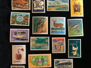 Ryukyu Islands ( Okinawa ) Set of 25, MNH, partial set 1960 to 1968