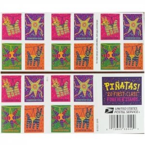 Pinatas Christmas Forever Stamps 5 books of 20, total 100pcs