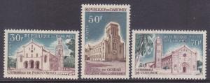 Dahomey 212-14 MNH 1966 Cathedrals Set of 3 Very Fine