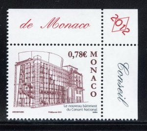 Monaco 2689 MNH, Opening of New Natl. Council Building Issue from 2012.