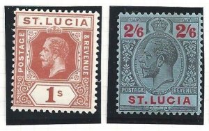 1912-21 ST. LUCIA SG 86/87 2 MH/* values