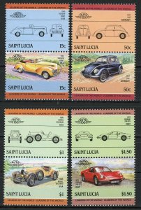 Motor Vehicle Hudson Ferrari Kissel Serie Set of 4 Blocks of 2 Stamps MNH 