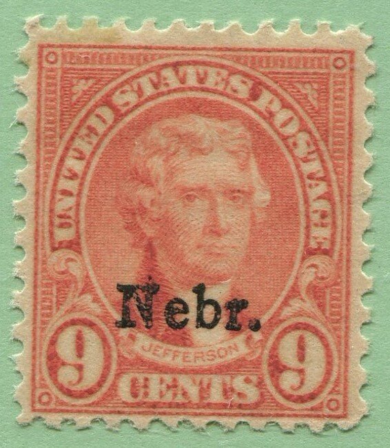 678 9c  Jefferson,  Nebr.  Overprint MINT OG MH
