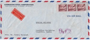 New York, NY to Lesjofors, Sweden 196x Airmail Special Delivery (52632)