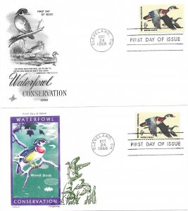 1968 FDC, #1362, 6c Waterfowl Conservation, Art Craft & Jackson