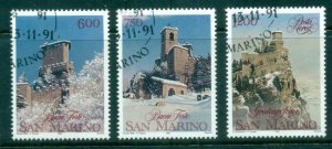 San Marino 1991 Xmas, 10th Century Buildings CTO