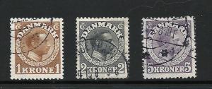 Denmark 1913-20 Scott 132-34 U fvf scv $18.25 BIN $6.39 