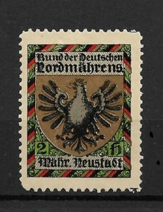 Association of Germans of North Moravia, Coat of Arms of Mähr, VF MNH**OG