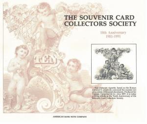 ABNC SO77 1991 Souvenir Card Collectors Society 10th Anniversary