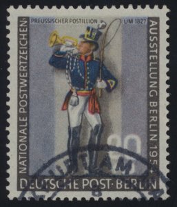 GERMANY-BERLIN 1954 SC. #9NB12 20+10PF PRUSSIAN POSTILION USED CAT $24