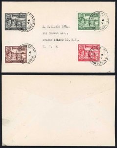 Turks and Caicos KGVI 1/4d to 1 1/2d on Cover with SALT CAY Postmark